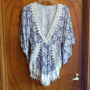 White and blue romper